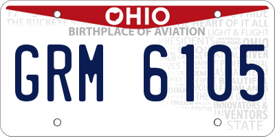 OH license plate GRM6105