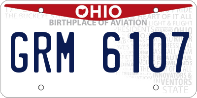 OH license plate GRM6107