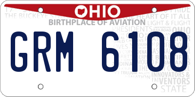 OH license plate GRM6108