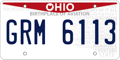 OH license plate GRM6113