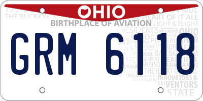OH license plate GRM6118