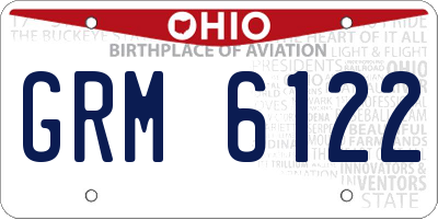 OH license plate GRM6122