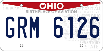 OH license plate GRM6126