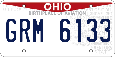 OH license plate GRM6133