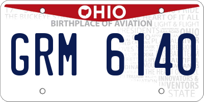 OH license plate GRM6140