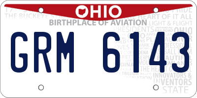 OH license plate GRM6143