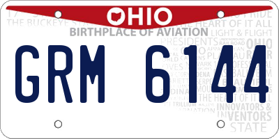 OH license plate GRM6144