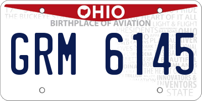 OH license plate GRM6145