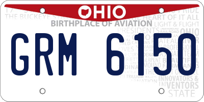 OH license plate GRM6150