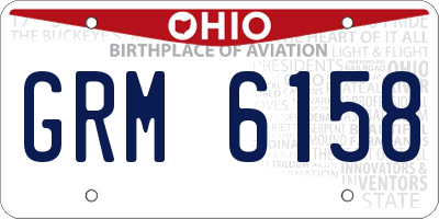 OH license plate GRM6158