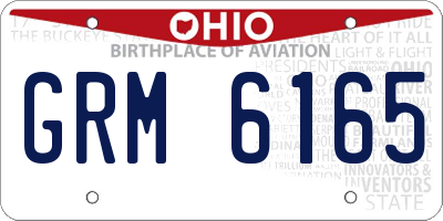 OH license plate GRM6165