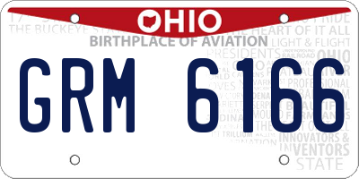 OH license plate GRM6166