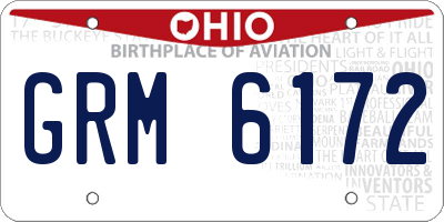 OH license plate GRM6172