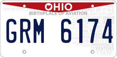 OH license plate GRM6174