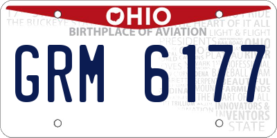 OH license plate GRM6177
