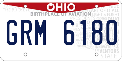 OH license plate GRM6180