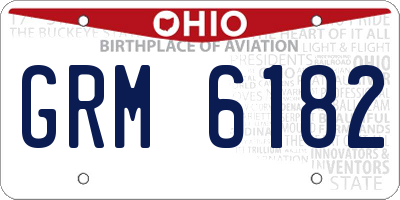 OH license plate GRM6182