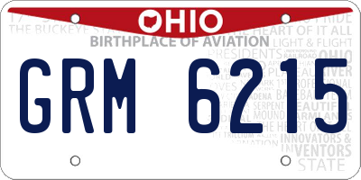 OH license plate GRM6215