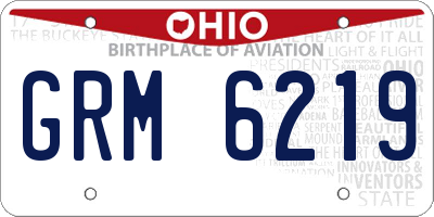 OH license plate GRM6219