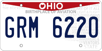 OH license plate GRM6220