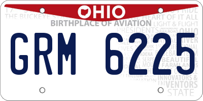 OH license plate GRM6225
