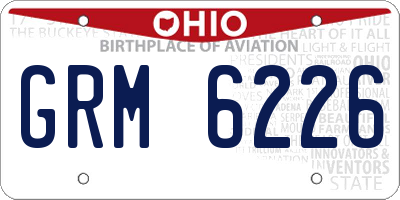 OH license plate GRM6226