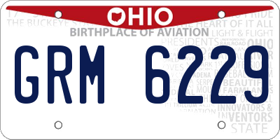 OH license plate GRM6229