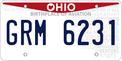 OH license plate GRM6231