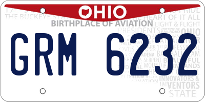 OH license plate GRM6232