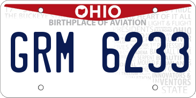 OH license plate GRM6233