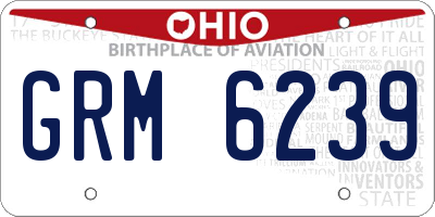 OH license plate GRM6239