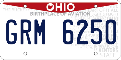 OH license plate GRM6250