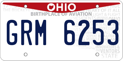 OH license plate GRM6253