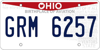 OH license plate GRM6257