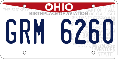 OH license plate GRM6260
