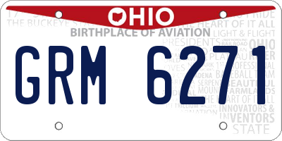 OH license plate GRM6271