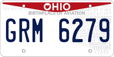OH license plate GRM6279