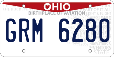 OH license plate GRM6280