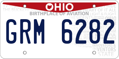OH license plate GRM6282