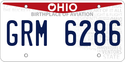 OH license plate GRM6286