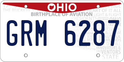 OH license plate GRM6287