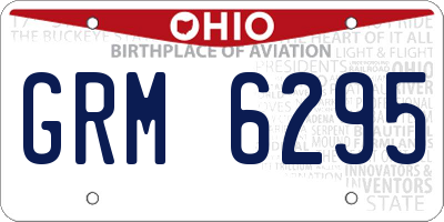 OH license plate GRM6295
