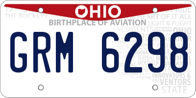 OH license plate GRM6298