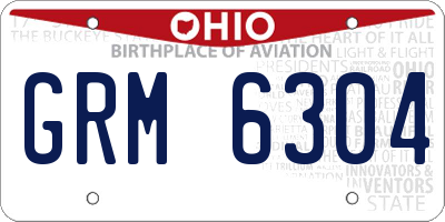 OH license plate GRM6304