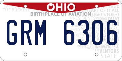 OH license plate GRM6306