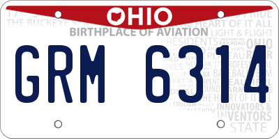 OH license plate GRM6314