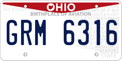 OH license plate GRM6316