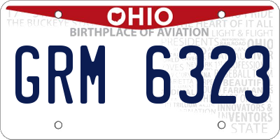 OH license plate GRM6323