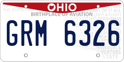 OH license plate GRM6326