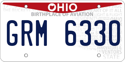 OH license plate GRM6330